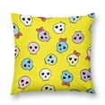 Bybiment 1 Pack Plush Throw Pillow Cover, Cute Skulls Halloween Pattern