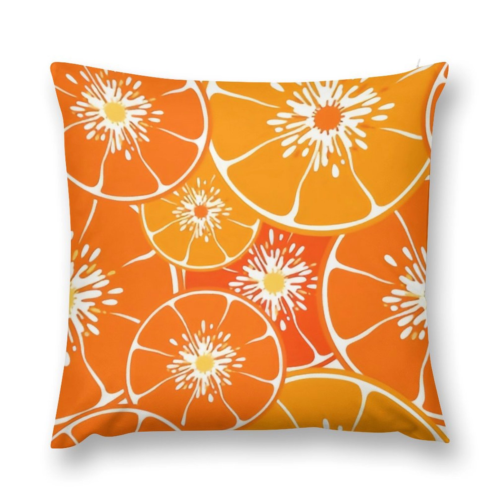 Bybiment 1 Pack Plush Throw Pillow Cover, Orange Pattern Soft
