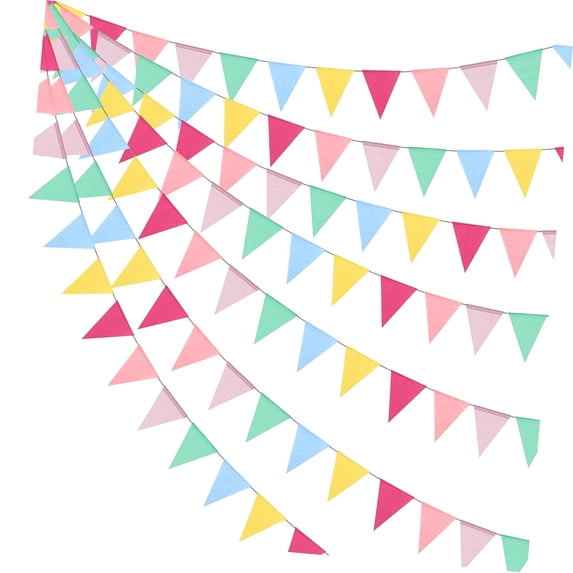 Bybiment 100 Pcs Pastel Pennant Flags Bunting Banner Pastel Triangle Garland for Birthday Bridal Party Multicolored Decoration Hanging Wall Ceiling