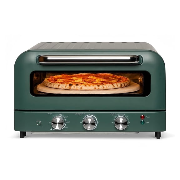 Willow 1800W Electric Pizza Oven, Green – Indoor Countertop Pizza Maker, Digital Temp Control, Preheat & Keep Warm Function, Pizza Stone Included, Heats to 750°F for Stone-Baked Pizza