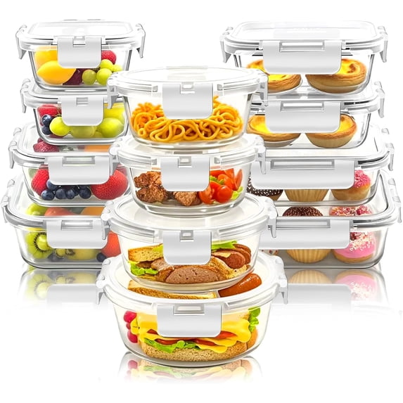 Bybiment 12 Pack Lunch Meal Prep Containers with Airtight Leakproof ...