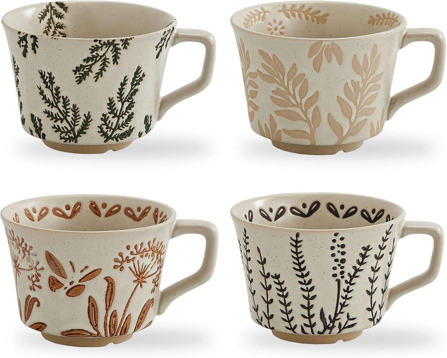 Bybiment 12 oz Ceramic Set of 4 Stoneware Farmhouse Fall Autumn Tea ...
