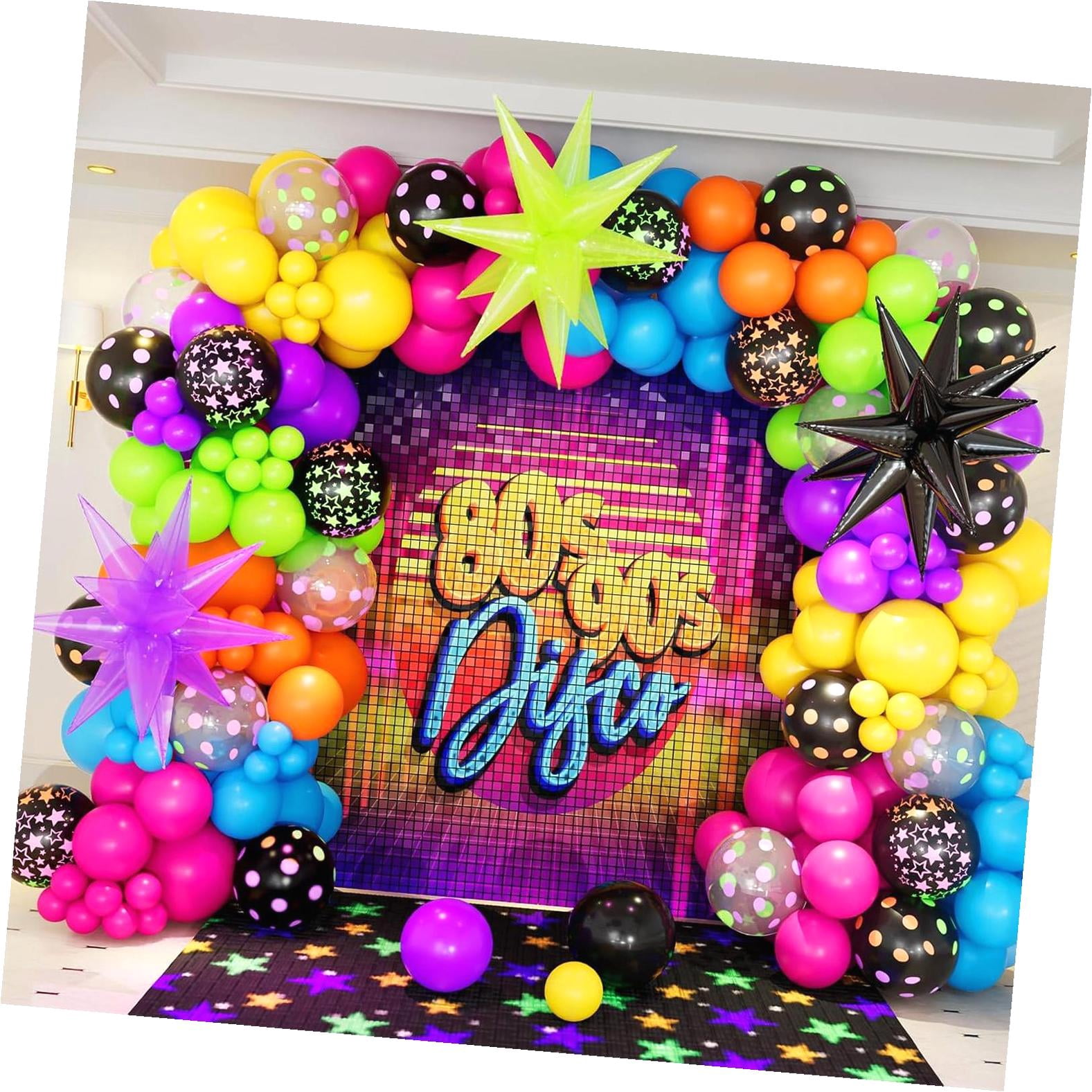 10 Pcs Glow In The Dark Polka Dot Balloons - Neon Effect For Disco Party Decor