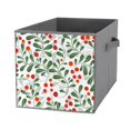 Bybiment 1PCS Fabric Storage Cubes, Autumn Pattern Leaves Berries Cube