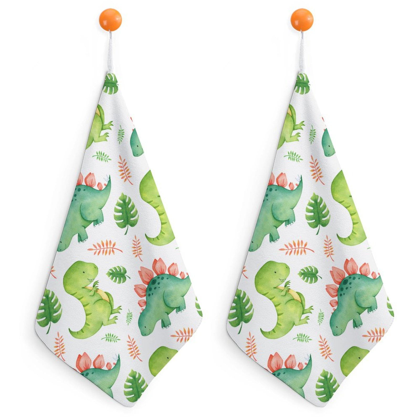 Bybiment 2 PCS Hand Towels with Hanging Loops, Watercolor Pattern