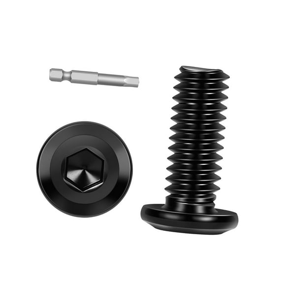 Bybiment 20 Pieces M8 20mm Flat Screws Bolts, Flat Round Furniture Fasteners, Steel 304, Screwdriver Included