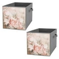 Bybiment 2PCS Fabric Storage Cubes, Beautiful Roses Butterfly Flower