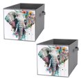 Bybiment 2PCS Fabric Storage Cubes, Elephant Head Creative Colorful