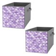Bybiment 2PCS Fabric Storage Cubes, Mermaid Fish Scale Wave Japanese