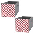 Bybiment 2PCS Fabric Storage Cubes, White Polka Dots on Red Background