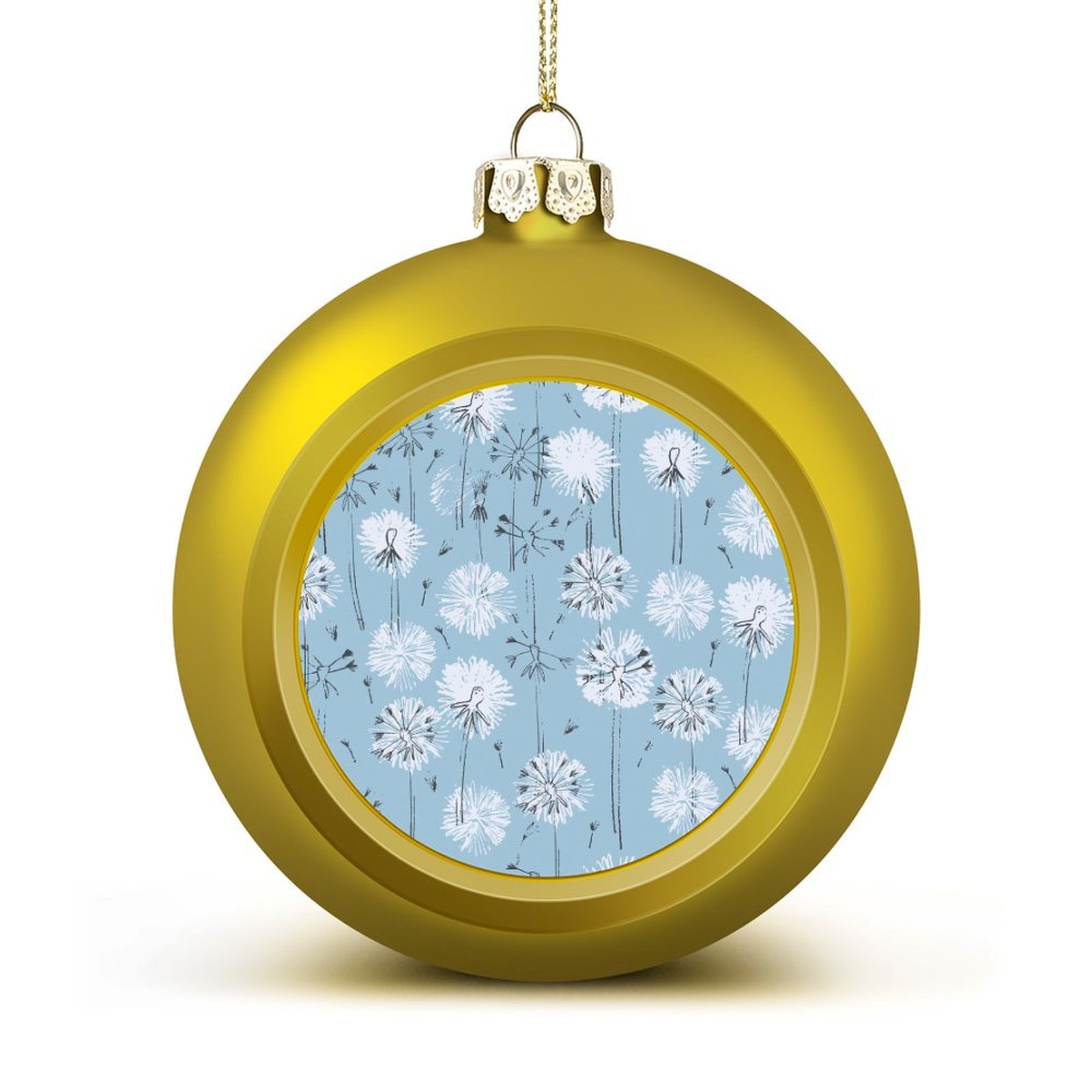 Bybiment 2PCS Golden Christmas Balls Ornament, Design Pattern Hand