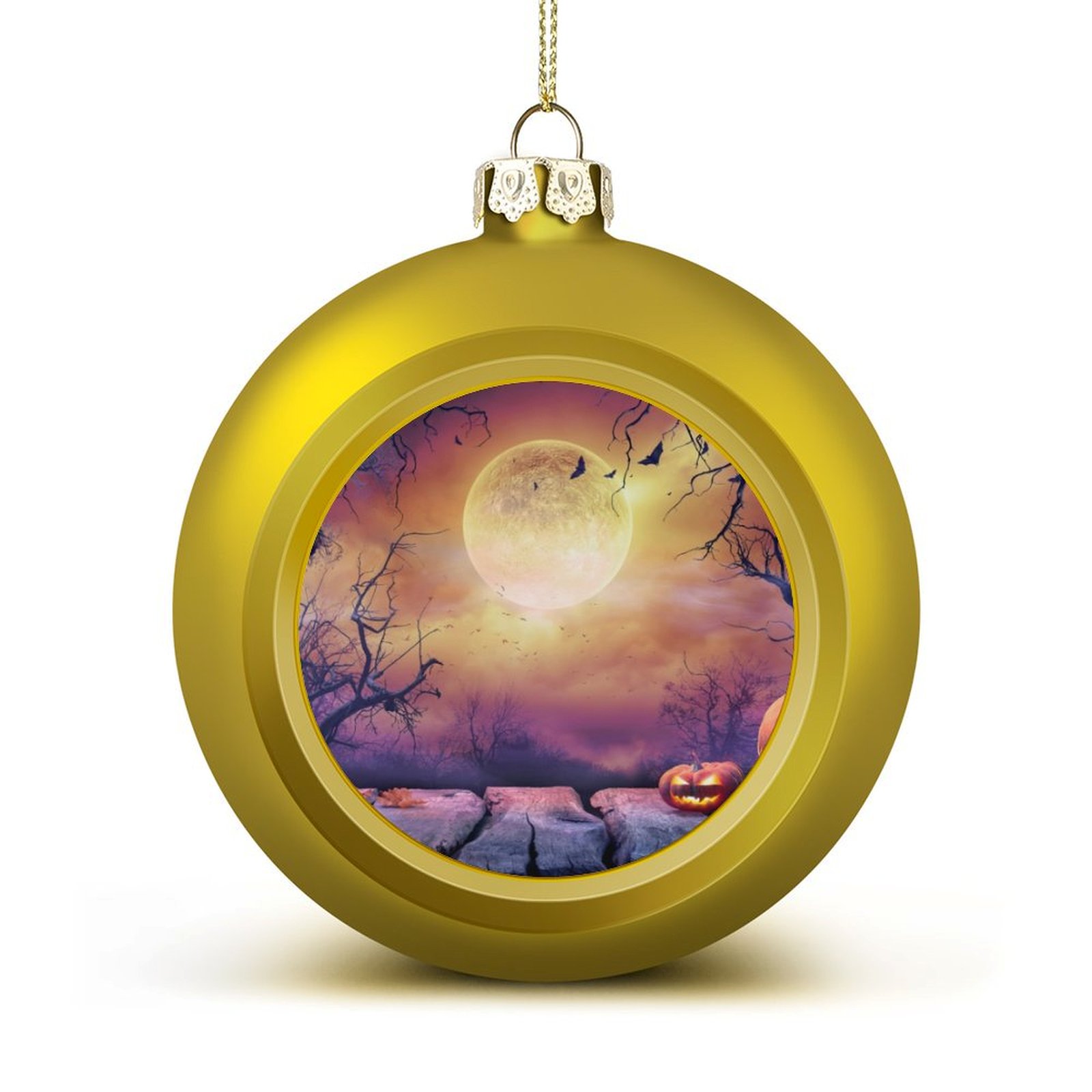 Bybiment 2PCS Golden Christmas Balls Ornament, Halloween Table Old