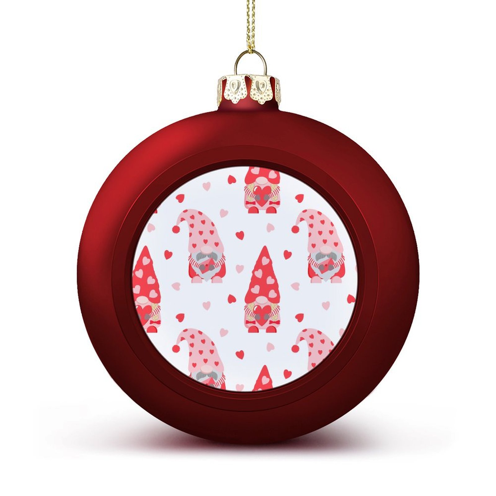 Bybiment 2PCS Red Christmas Balls Ornament, Cute Valentine Day Gnomes