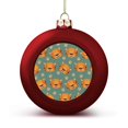 Bybiment 2PCS Red Christmas Balls Ornament, Flat Cartoon Pattern Mini