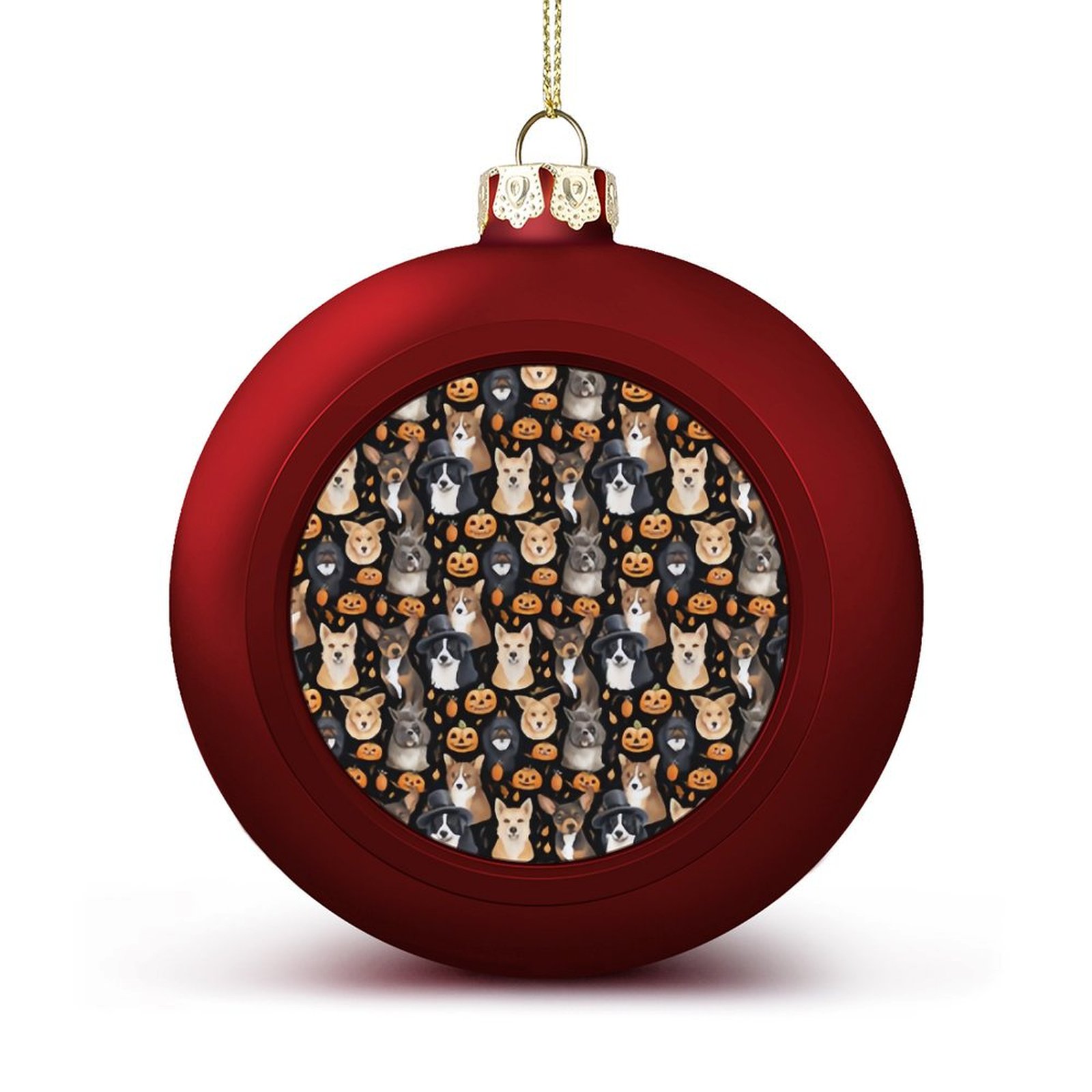 Bybiment 2PCS Red Christmas Balls Ornament, Halloween Dog Breeds