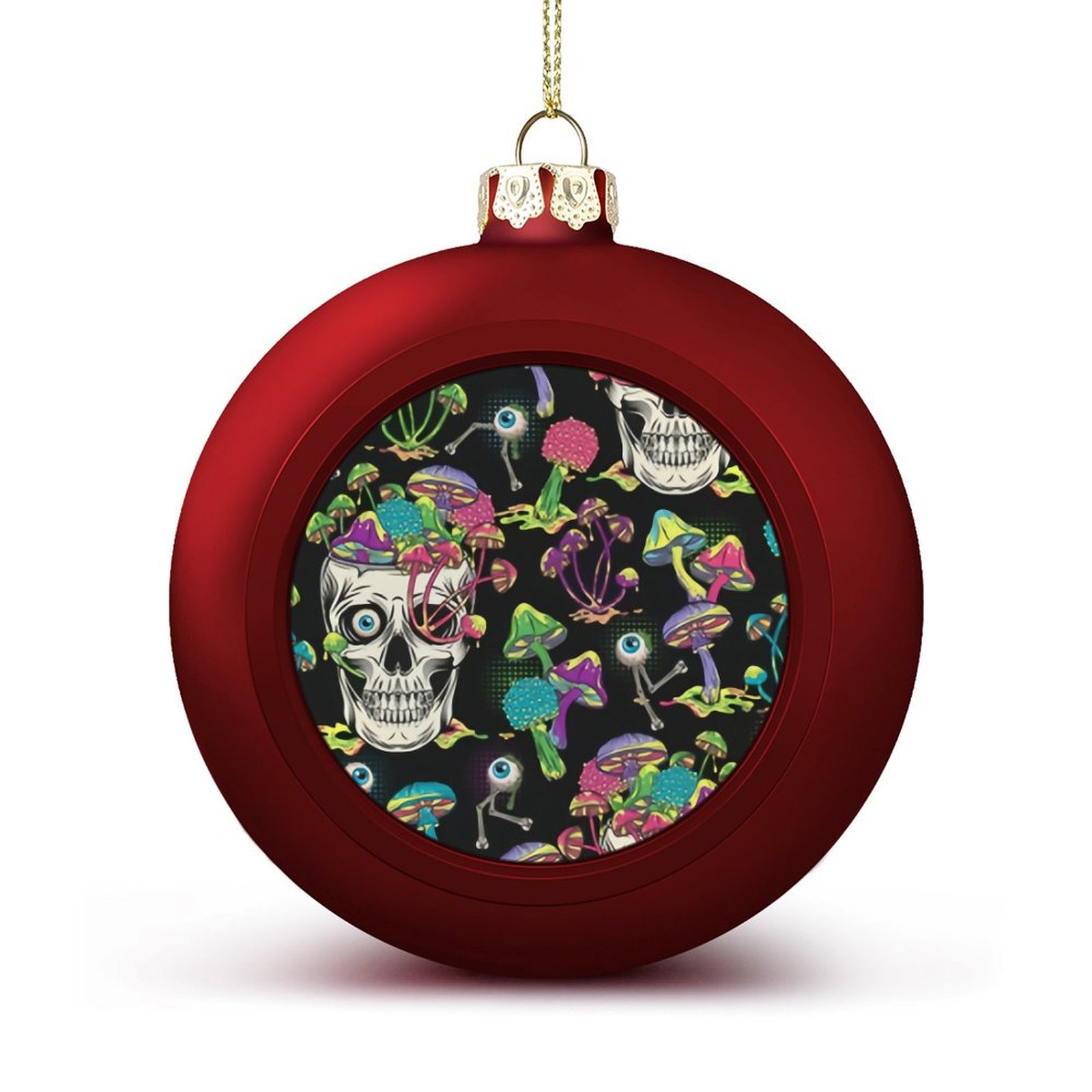 Bybiment 2PCS Red Christmas Balls Ornament, Mushrooms Pattern Eye