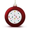 Bybiment 2PCS Red Christmas Balls Ornament, Pattern Christmas Doodle