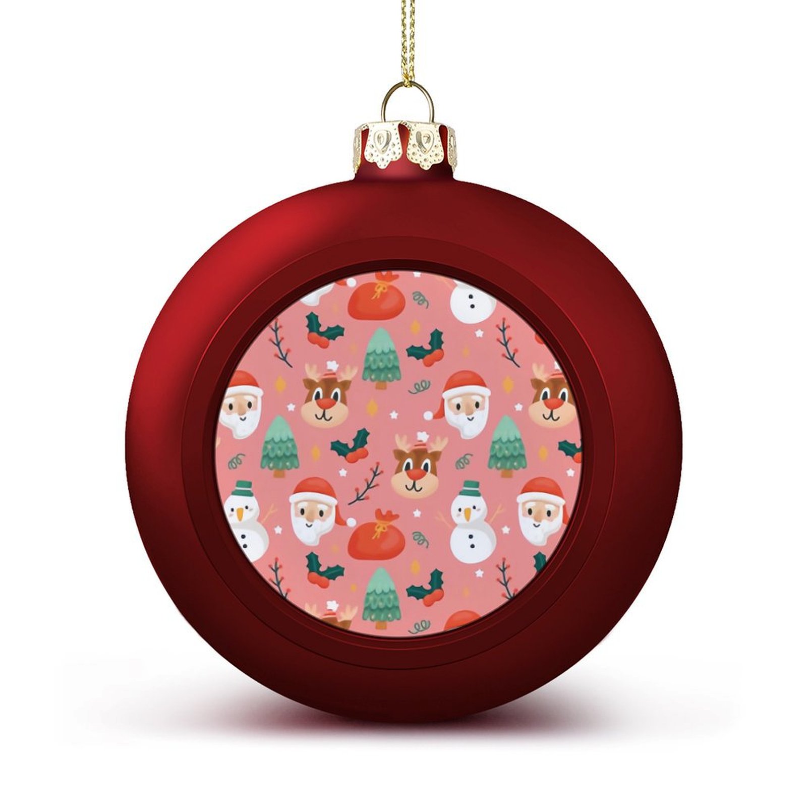 Bybiment 2PCS Red Christmas Balls Ornament, Christmas Santa Claus