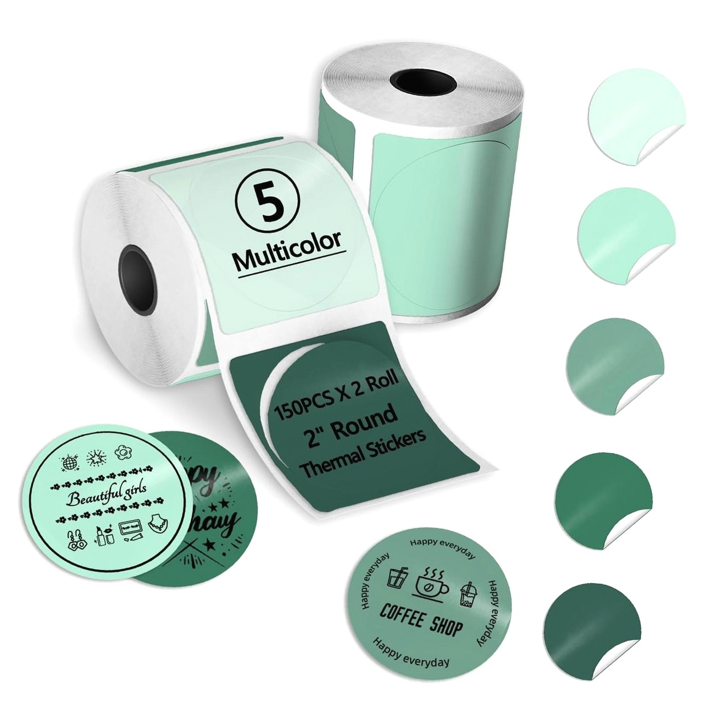 Bybiment 300PCS 2 Inch Round Thermal Printer Labels for Label Maker ...