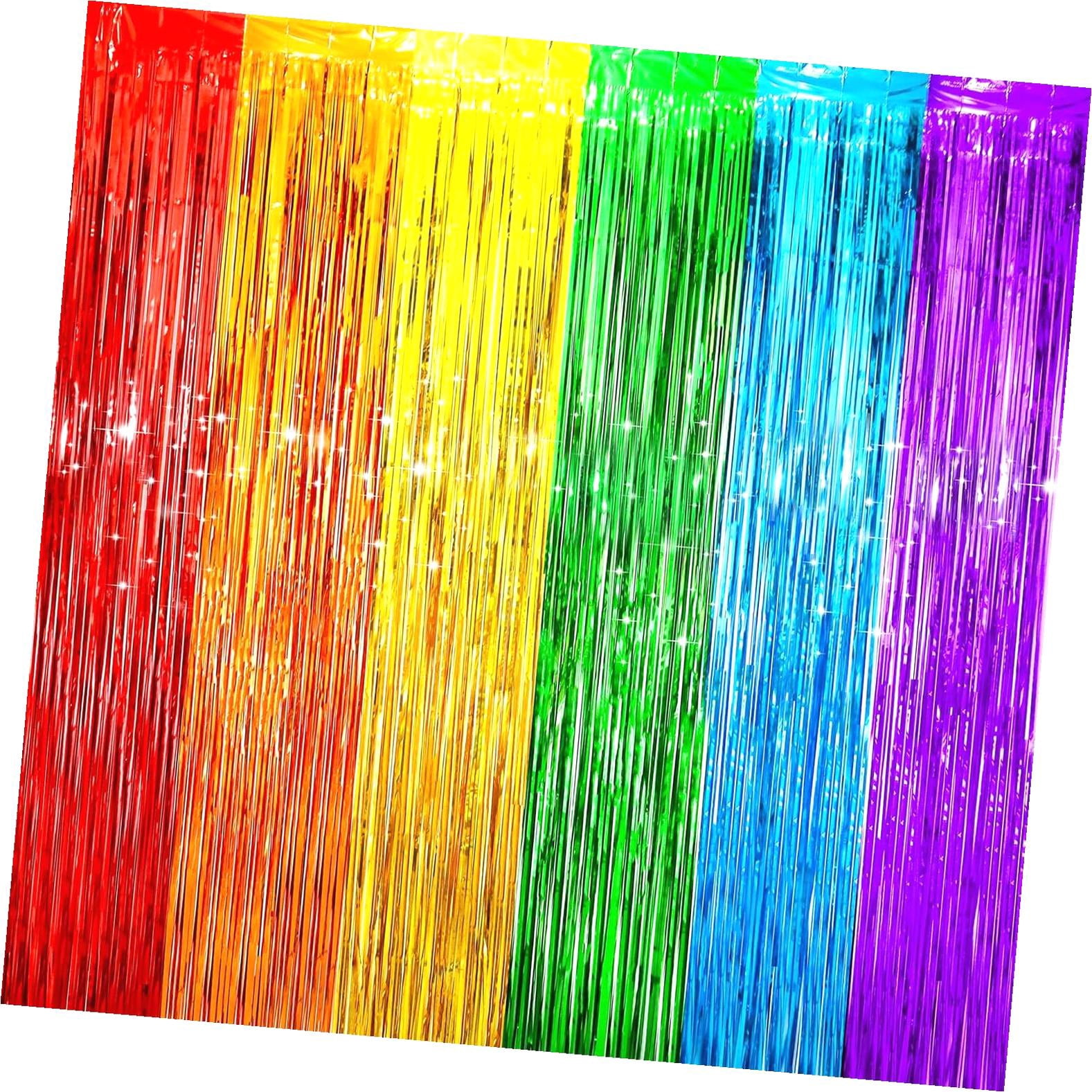 Wopartycolorful Foil Fringe Curtain Backdrop 4 Pack 3 3x6 6
