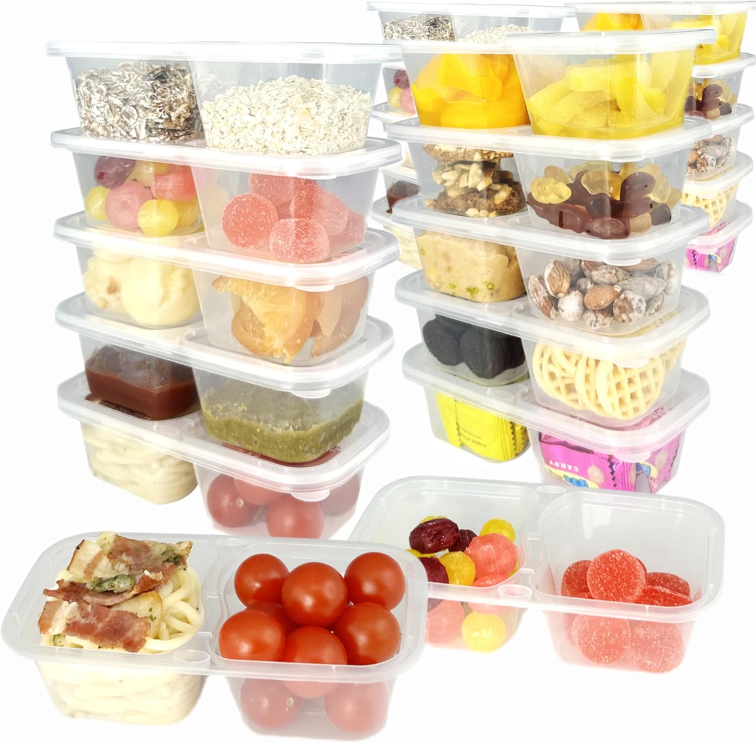 Bybiment 40Pack Snack Containers with Upgrade 6.8oz, Increase, Double ...