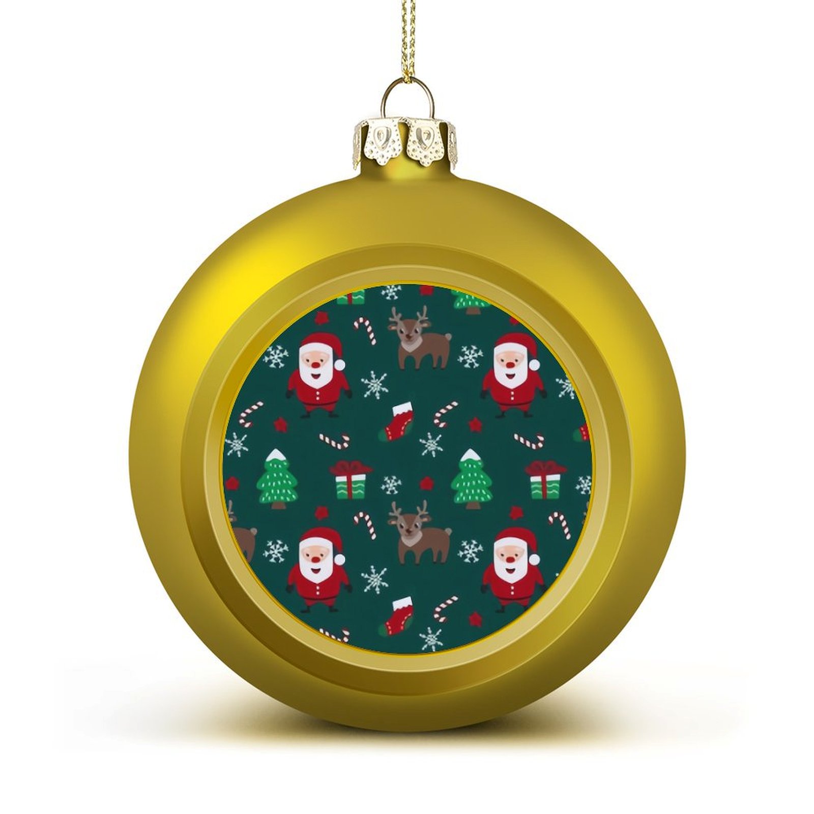 Bybiment 4PCS Golden Christmas Balls Ornament, Pattern Merry Christmas