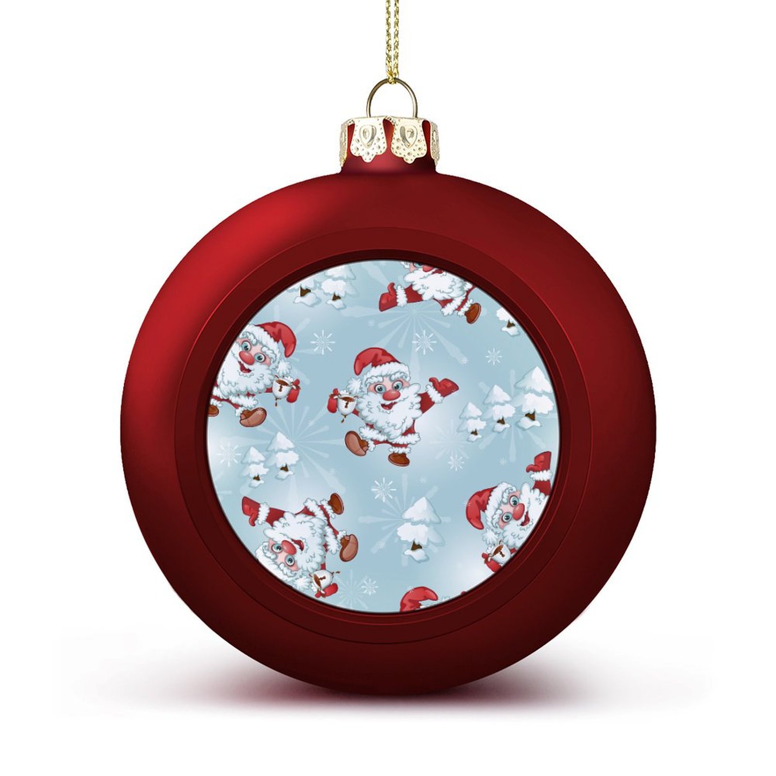 Bybiment 4PCS Red Christmas Balls Ornament, Christmas Blue Pattern Mini