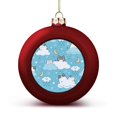 Bybiment 4PCS Red Christmas Balls Ornament, Pattern Kawaii Cute Cats
