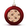 Bybiment 4PCS Red Christmas Balls Ornament, Pattern Turkey Autumn Mini