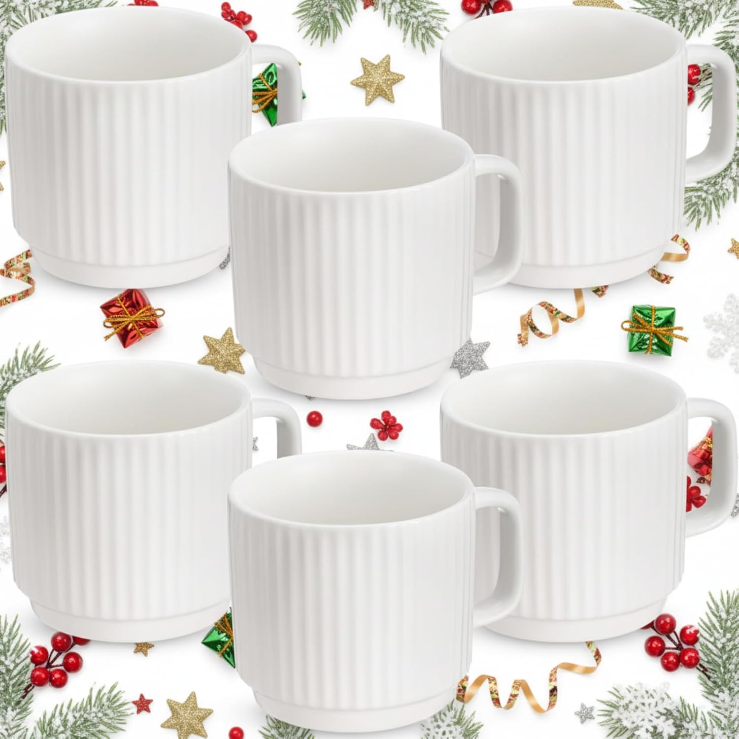 Small Mugs Less Bybiment 6 Pack 9 oz Coffee Mugs Set Ceramic Small Coffee Mugs Set with ...