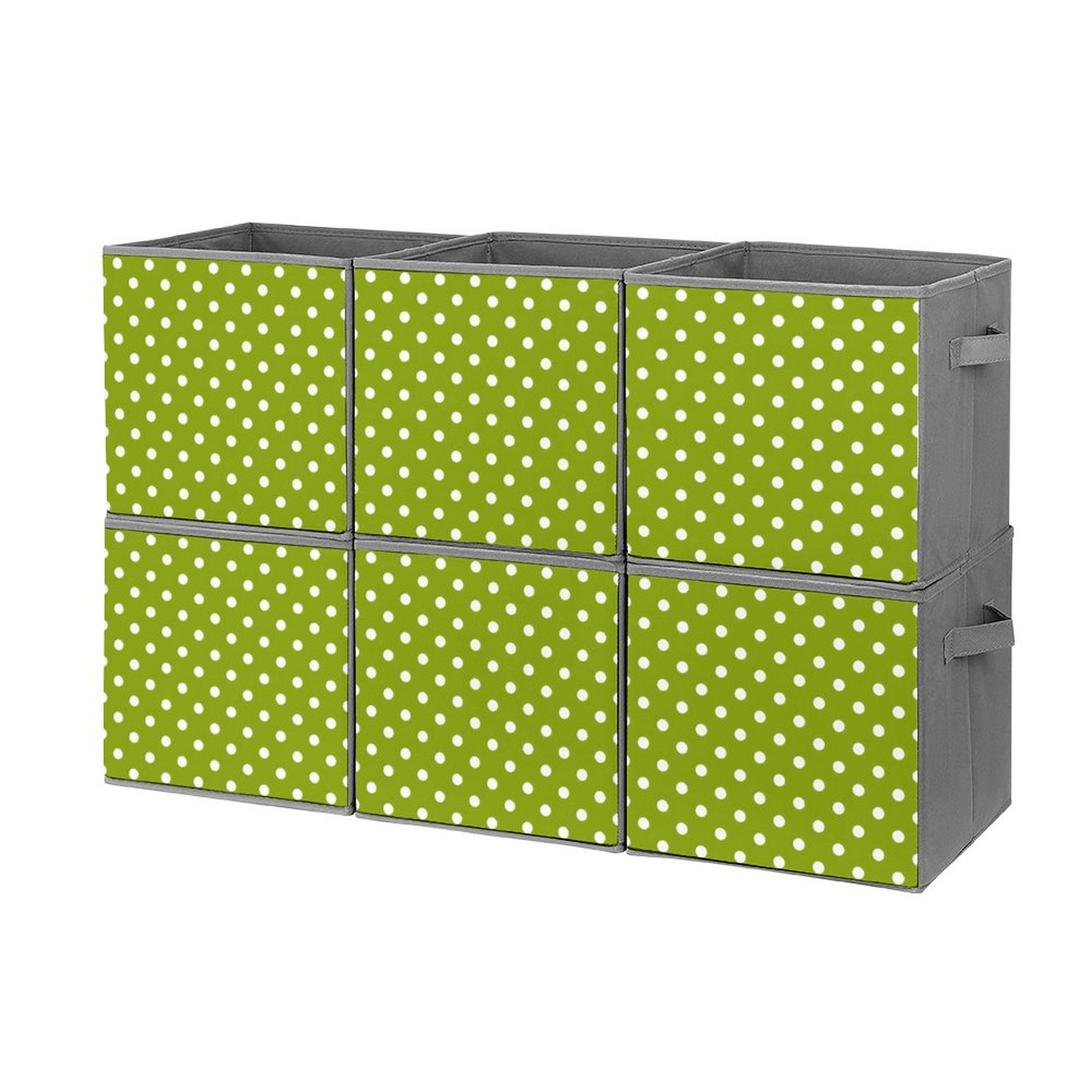 Bybiment 6PCS Fabric Storage Cubes, Basic Polkadot Wallpaper Colours