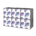 Bybiment 6PCS Fabric Storage Cubes, Colorful Feathers White Cube