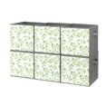 Bybiment 6PCS Fabric Storage Cubes, Green Leaves Repeating Pattern