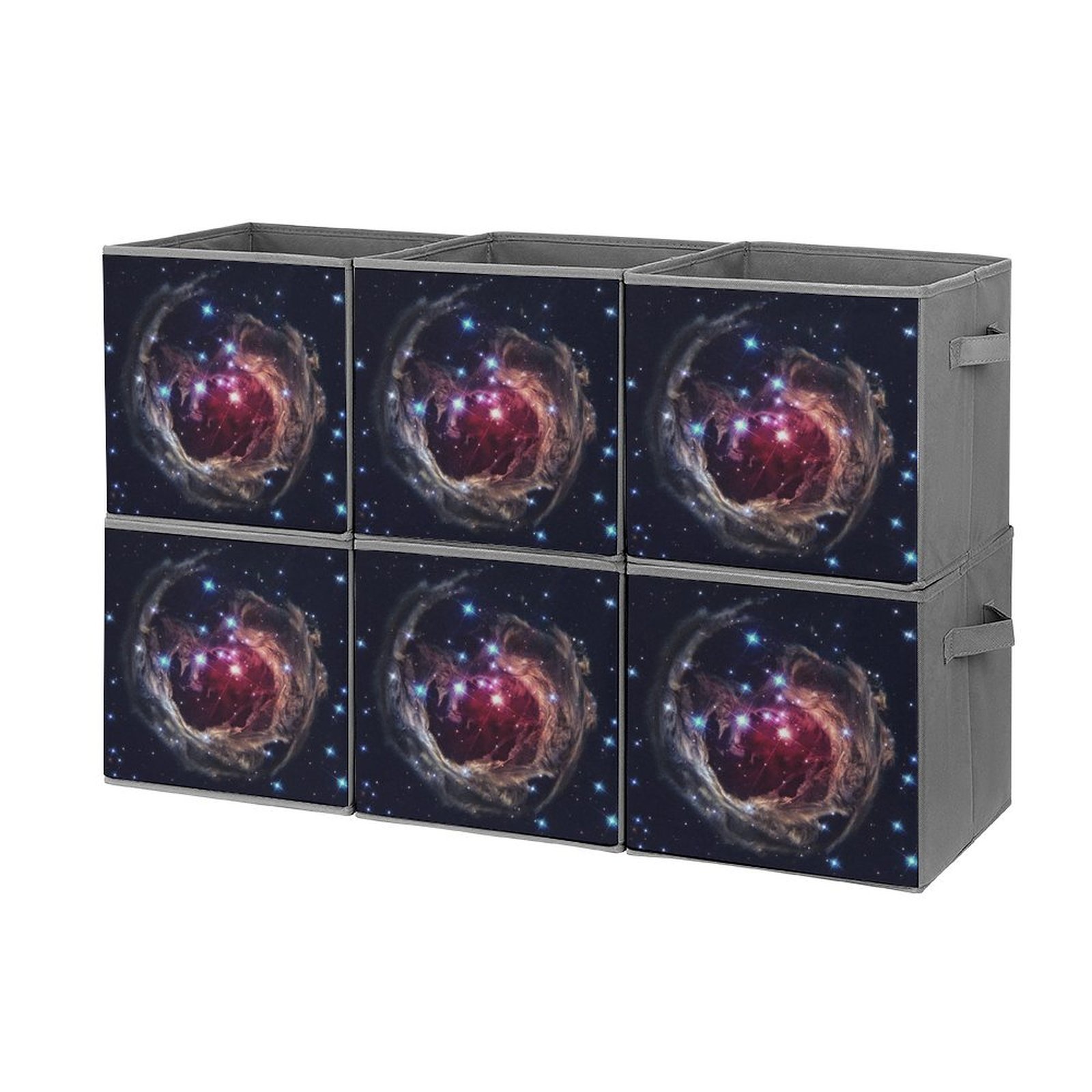 Bybiment 6PCS Fabric Storage Cubes, Image V838 Monocerotis Red Variable