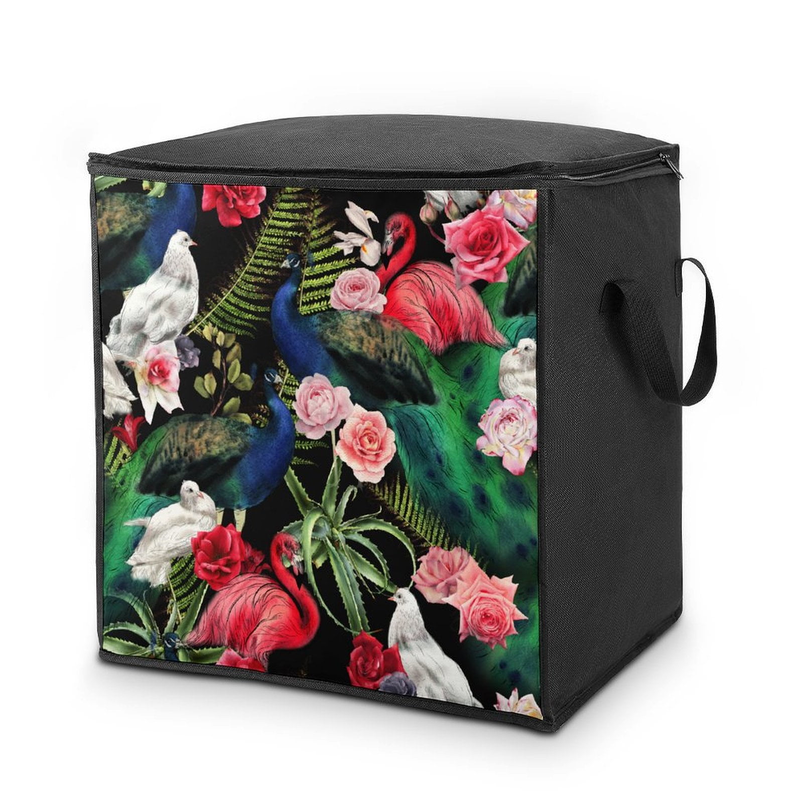 Bybiment 80L Large Capacity Quilt Storage Bag with Handle, Floral