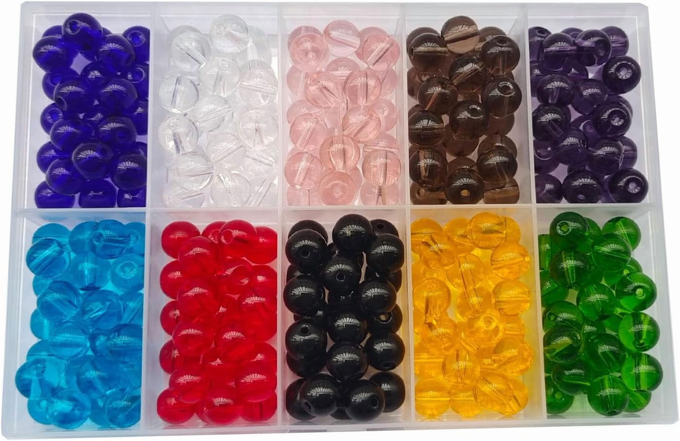 LAIDANLA Mixed Color Resin Beads – 250pcs 12mm & 8mm Round Beads For DIY Jewelry & Beaded Pens