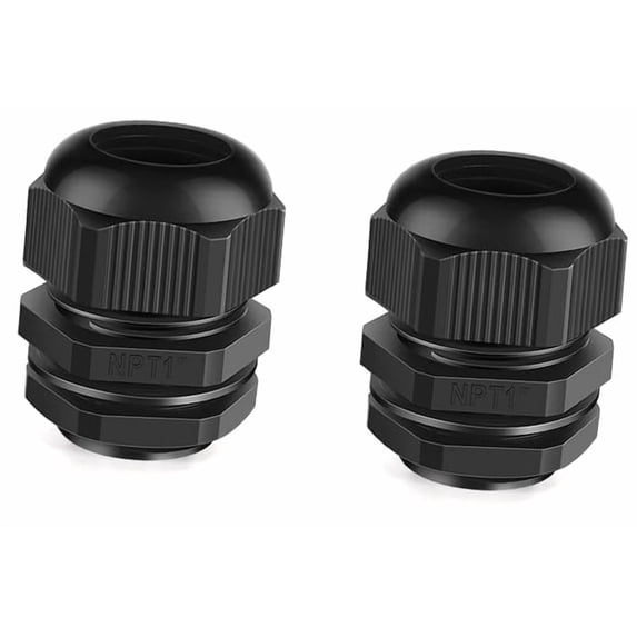 Bybiment Cable Gland 2-Piece 1" NPT Connector Strain Cord Connectors Joints Nylon with Gaskets...