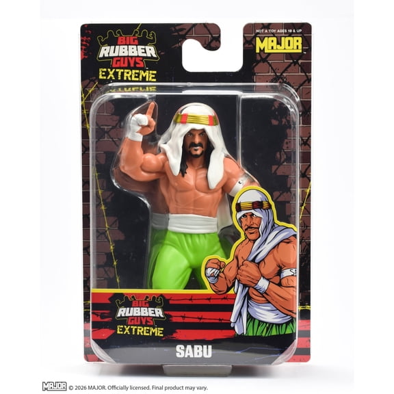 Collect MAJOR Sabu Big Rubber Guy Action Figure, 1980s Retro 8" Collectible Toy