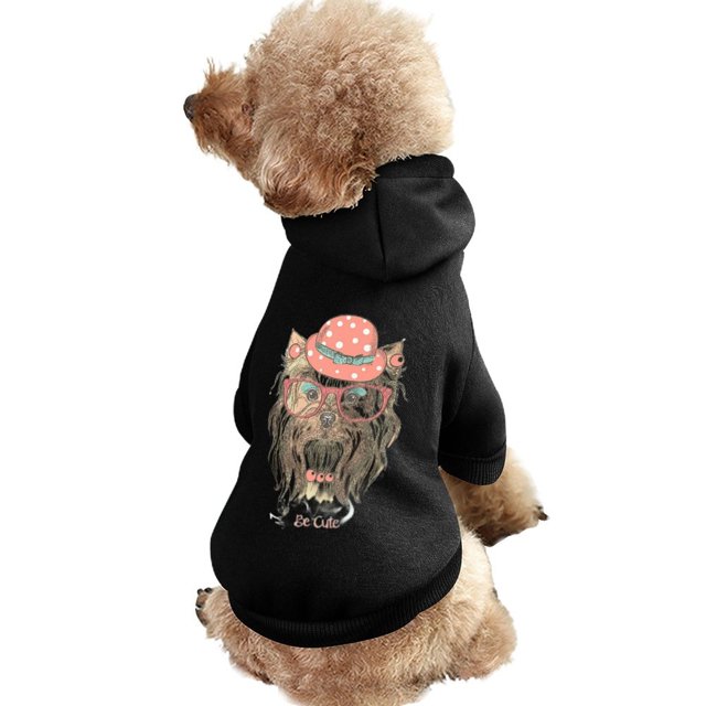Bybiment Dog Hoodie Soft Cat Clothes, Card Cute Hand Drawn Fashion Pet