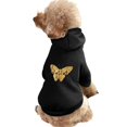Bybiment Dog Hoodie Soft Cat Clothes, Shining Slogan Glitter Butterfly