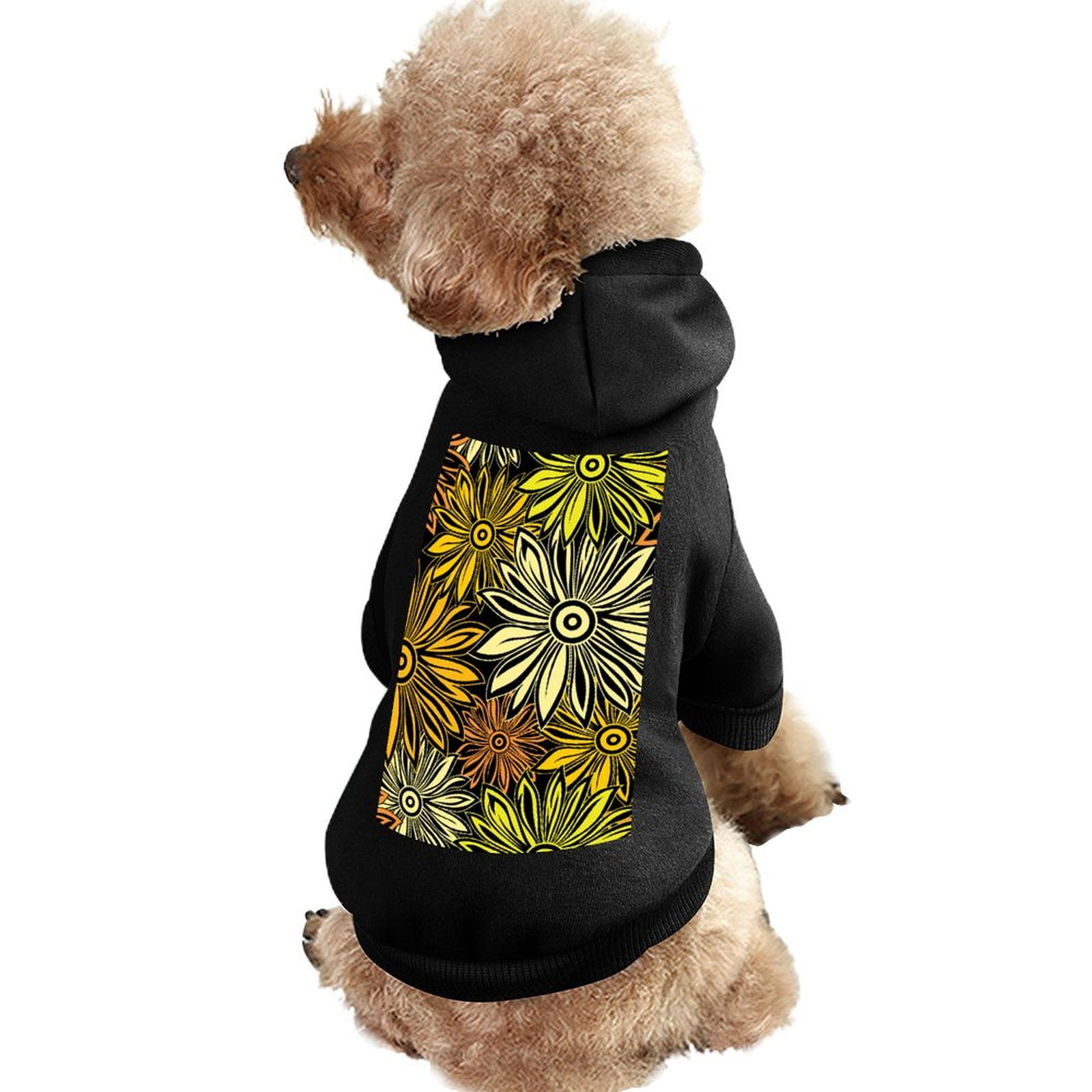 Bybiment Dog Hoodie Soft Cat Clothes, Sunflower Pattern Design Pet