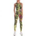 Bybiment Ethnic Flowers Rose Daisy Peony Womens Workout Jumpsuits Women