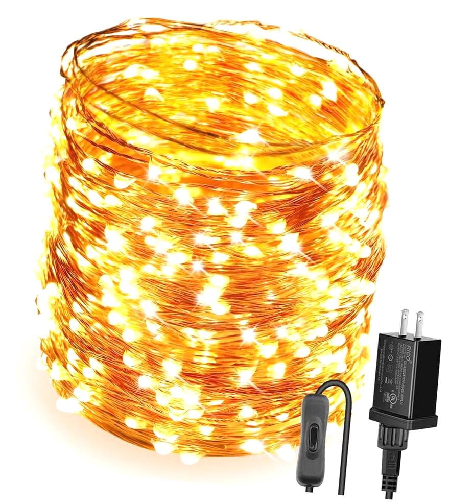 Bybiment Extra Long String Lights 164ft 500 LEDs Copper Wire ...