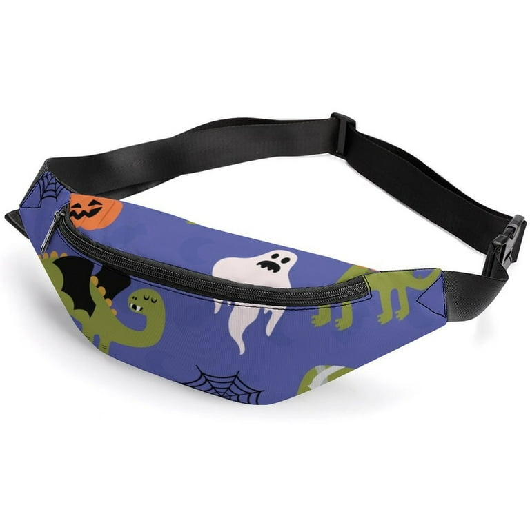 Bybiment Fanny Packs for Men Women Cute Dinosaur Pattern Halloween Waist Bag Adjustable Lightweight Sling Bag for Travel Festival Rave Running Cycling Walmart
