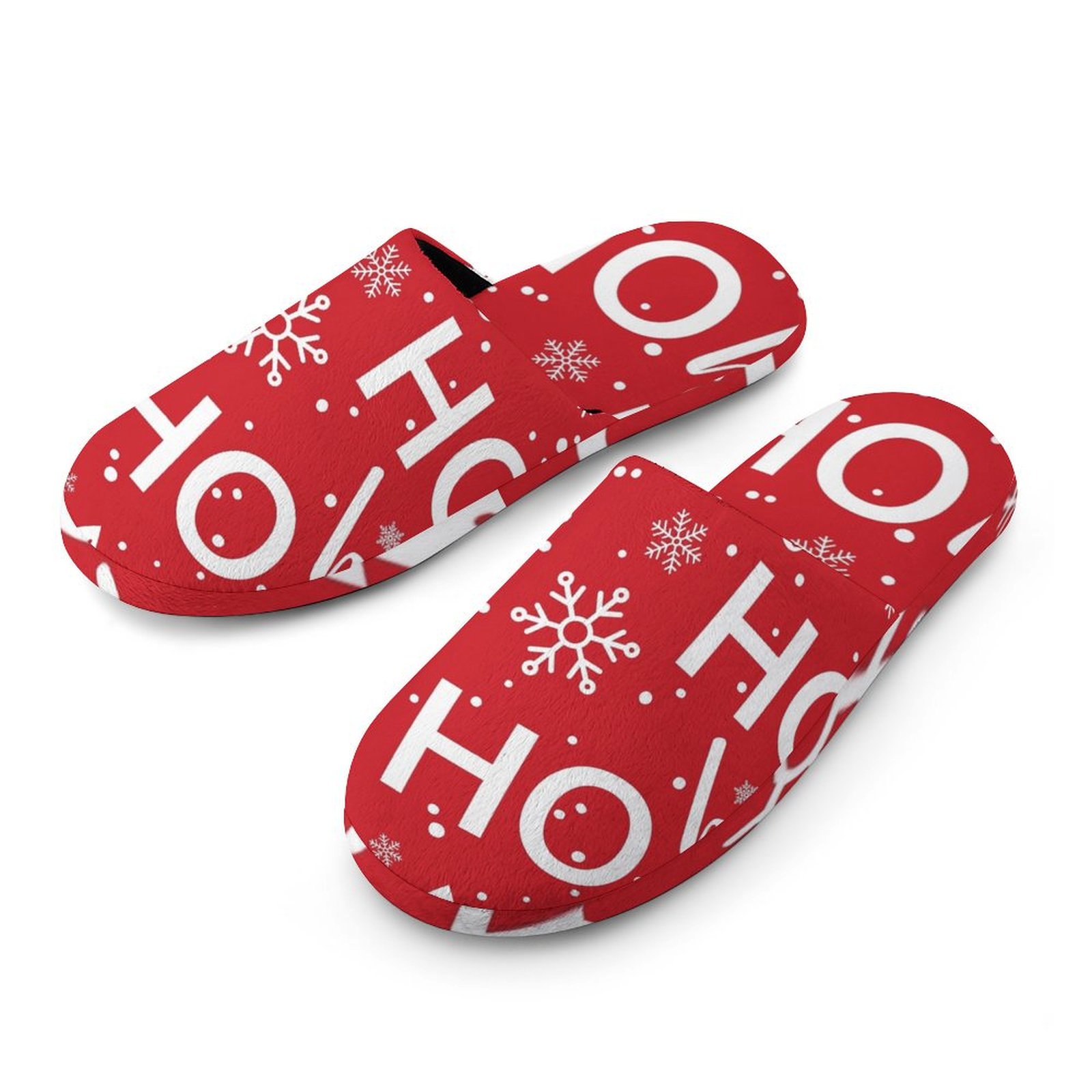 Bybiment Fuzzy Slippers for Men Boys, Christmas Hohoho Template Santa