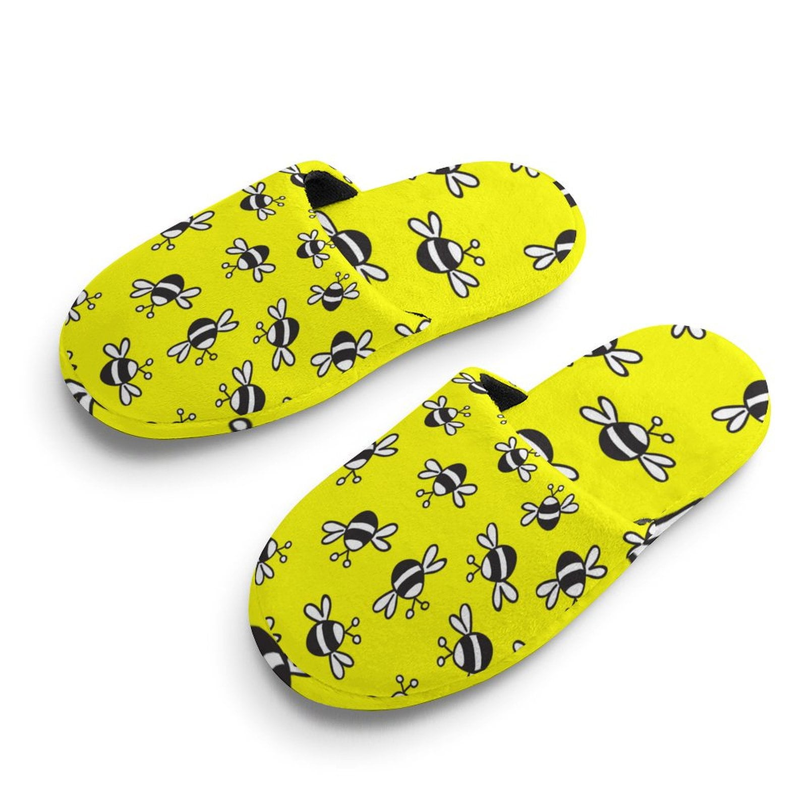 Bybiment Fuzzy Slippers for Kids, Cute Bees Pattern Non-Slip Slipper ...