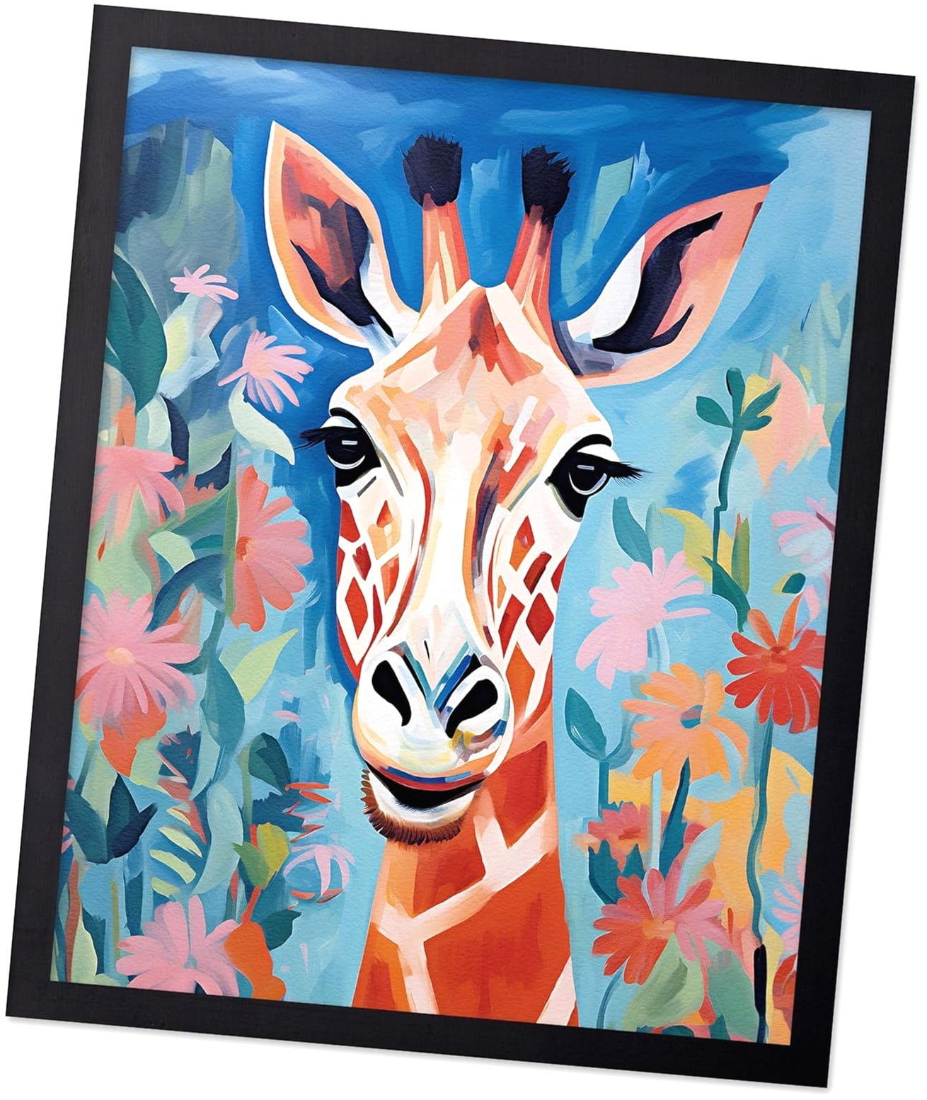 Bybiment Giraffe Poster Giraffe Portrait Watercolor for