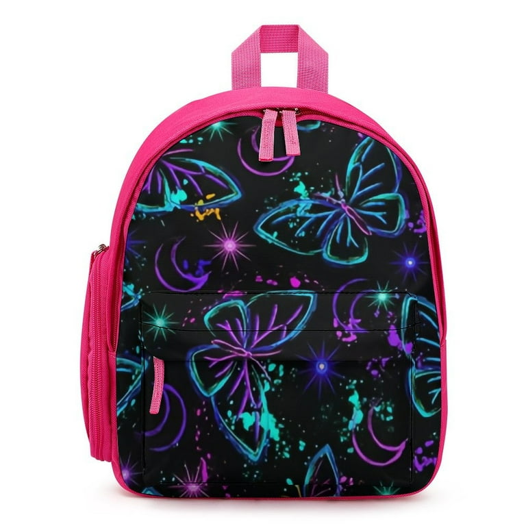 Bybiment Kids Backpack for Boy Girl Paint Fluorescent Fantasy Pattern Bookbag Preschool Bag for Kindergarten 12.6 Inch Pink School Bag Travel Bag Walmart