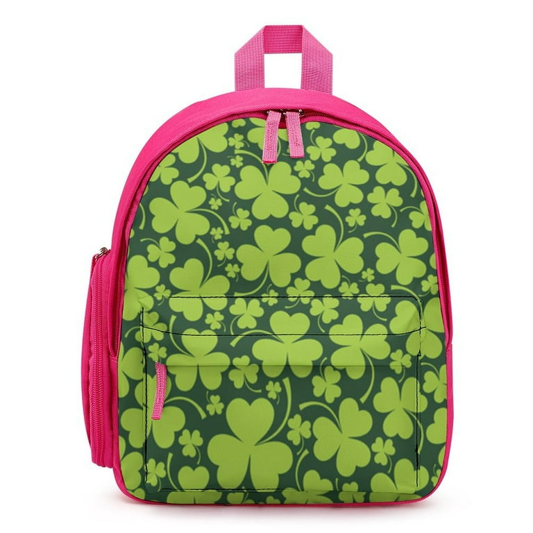 Bybiment Kids Backpack for Boy Girl Patrick Day Green Colors Bookbag Preschool Bag for Kindergarten 12.6 Inch Pink School Bag Travel Bag Walmart