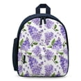 Bybiment Kids Backpack for Boy Girl, Pattern Watercolor Lilac Flowers